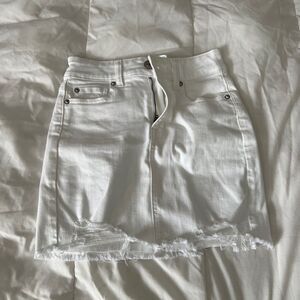 AE Stretch High-Waisted Perfect Denim Mini Skirt WHITE SIZE 00